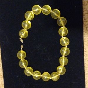 Lovely bubble bead necklace - clear lemonade yellow.